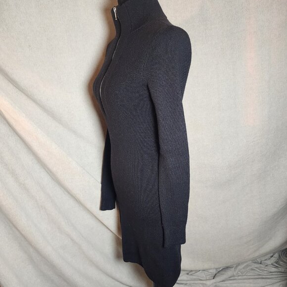Abercrombie & Fitch Soft Sweater Dress S Mini Long Sleeve Grunge Zip Up - Picture 3 of 8
